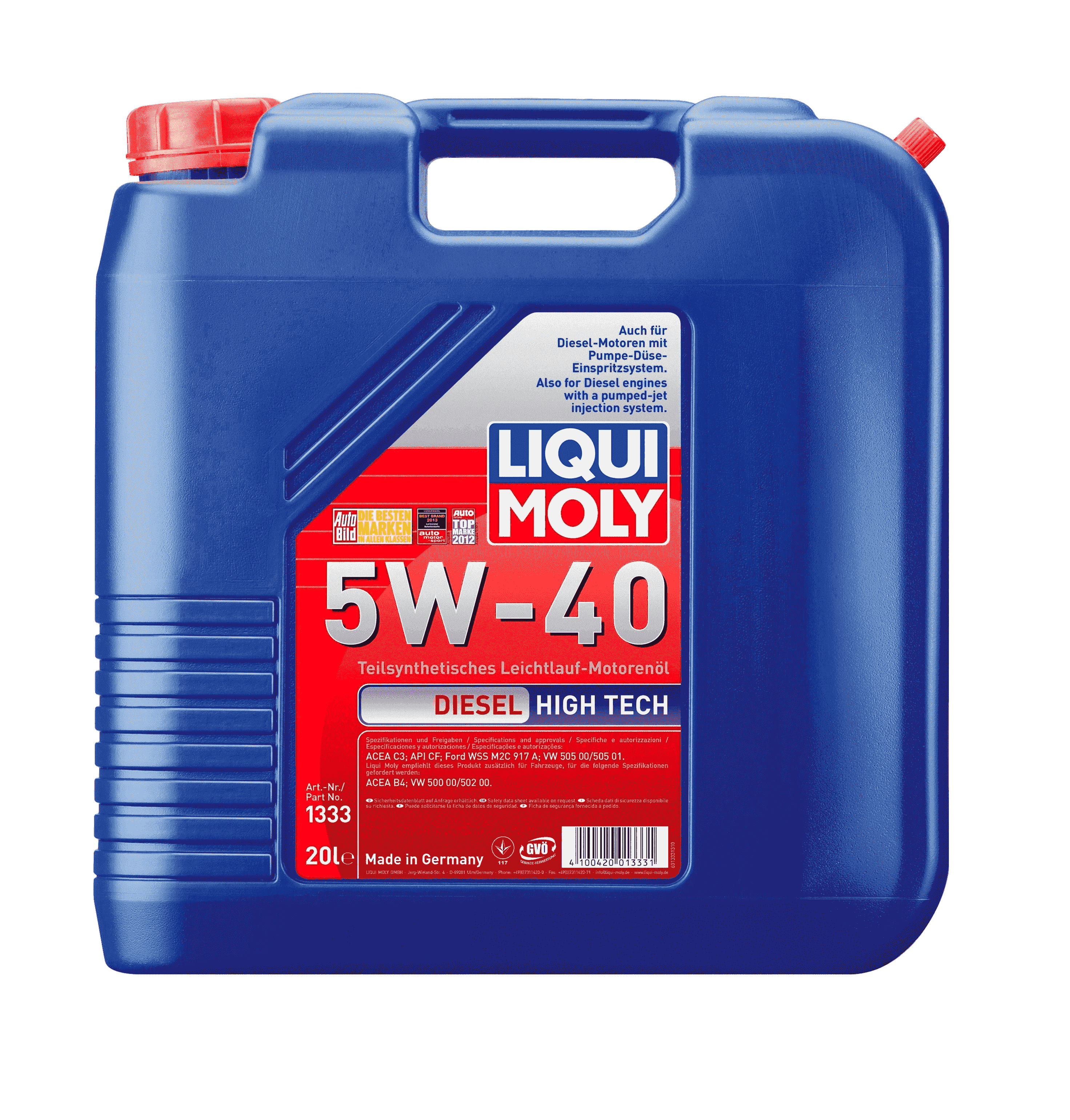 Моторное масло Liqui Moly Diesel High Tech 5W-40, 20л