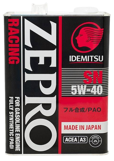 Моторное масло IDEMITSU ZEPRO RACING SN 5W-40, 4л